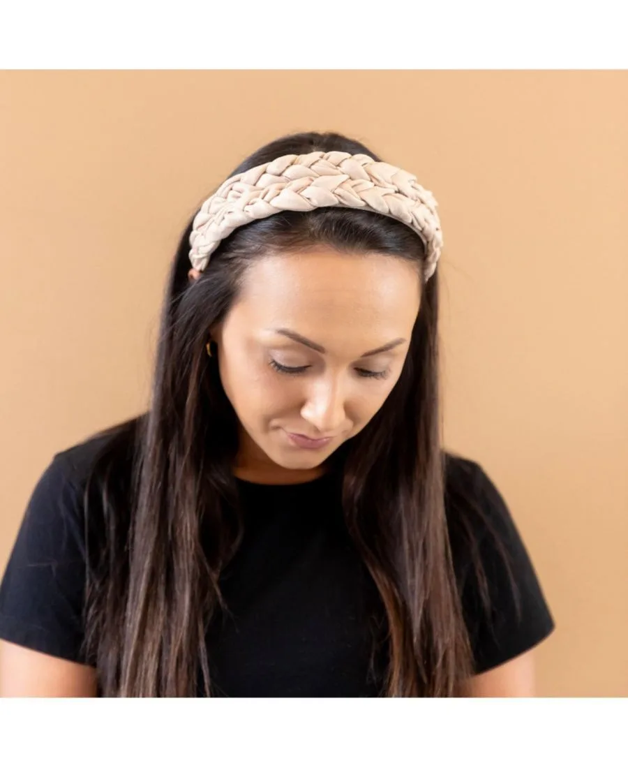 Headbands of Hope Женская повязка на голову с косами Blushing Braid Headband - бежевого цвета — фото 3
