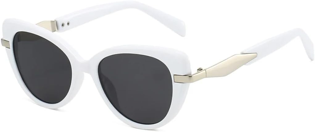 

Солнцезащитные очки с защитой от УФ-излучения UV400 | Градиентная оправа «кошачий глаз» | Для женщин и мужчин, для занятий спортом на открытом воздухе и вождения DSVIGF, White Black