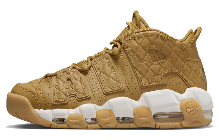

Стеганая пшеничная резинка Nike Air More Uptempo светло-коричневая (W)