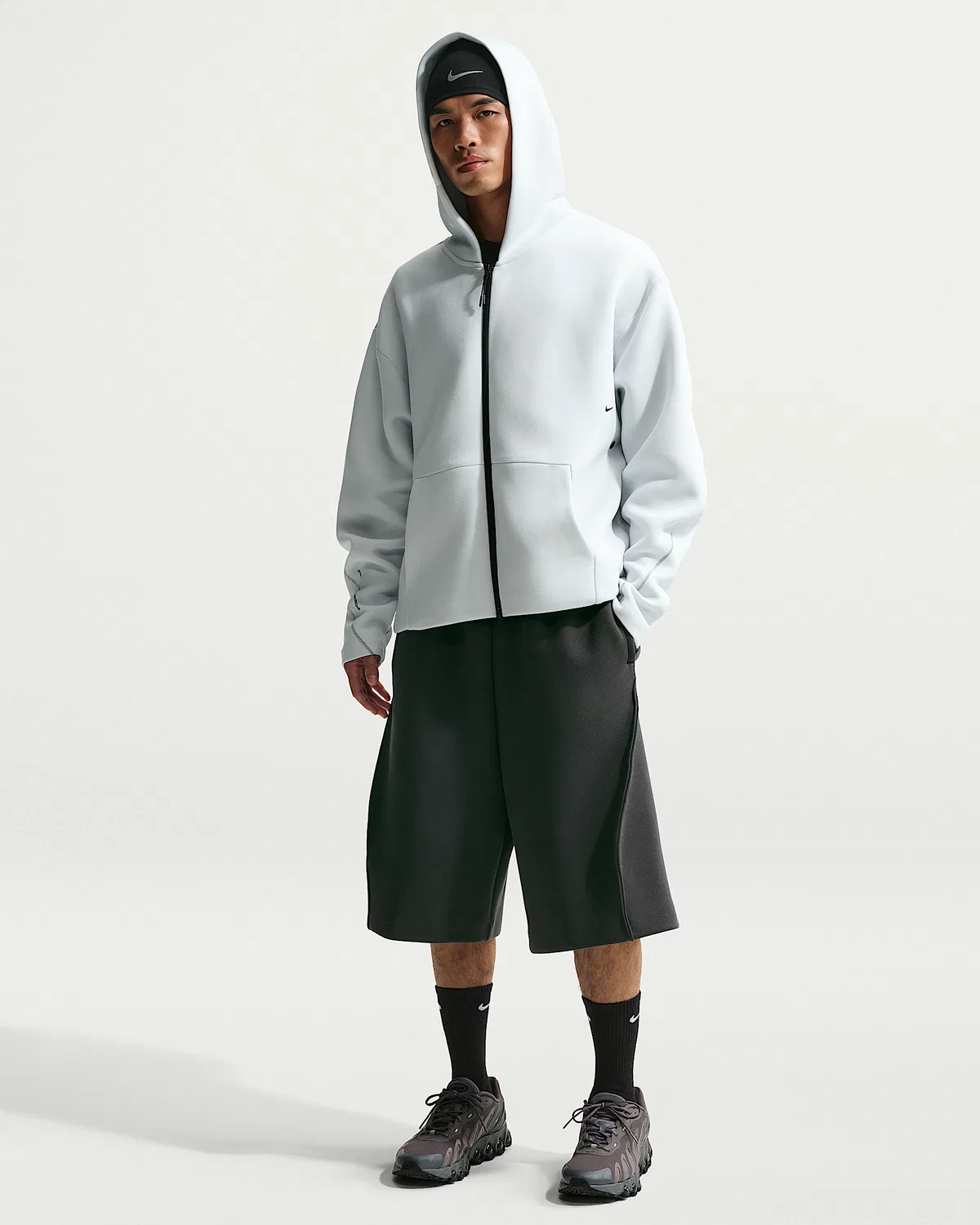 Мужские флисовые шорты свободного кроя Nike Tech, Anthracite/Black