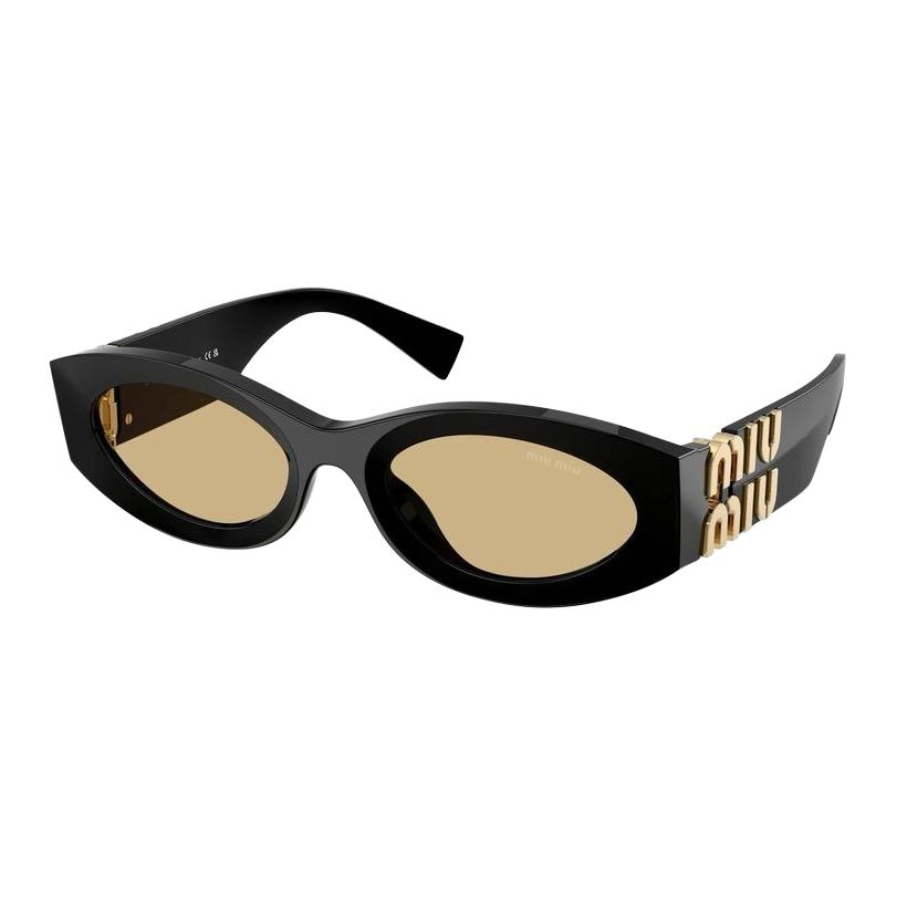 MIU MIU Ацетатные овальные солнцезащитные очки женские черные, Black — фото 2