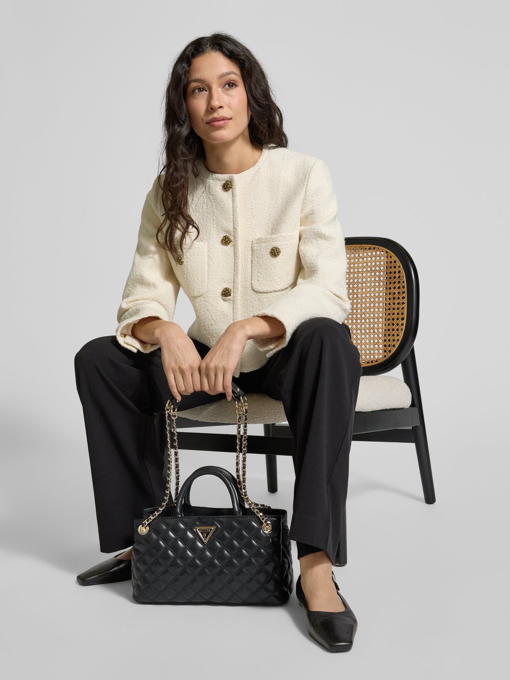 

Сумка-портфель с этикеткой, модель «GIULLY» Guess, черный