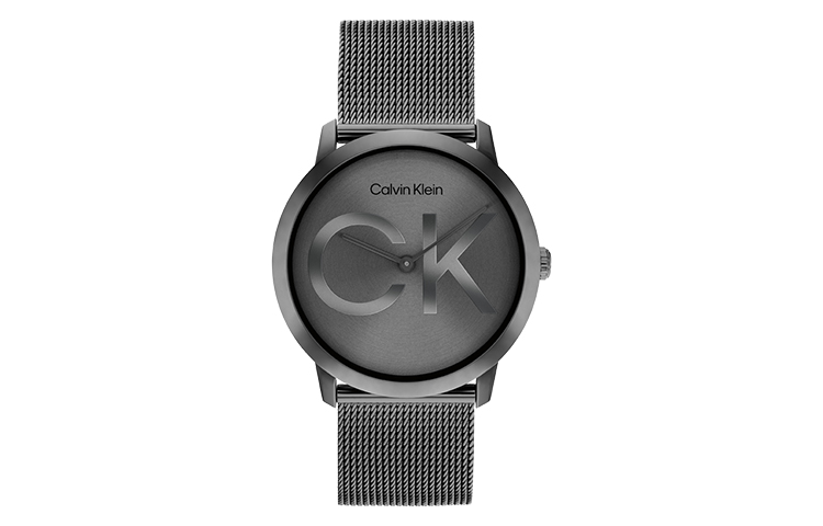 

Часы CALVIN KLEIN с кварцевым механизмом на стальном браслете и черным циферблатом унисекс