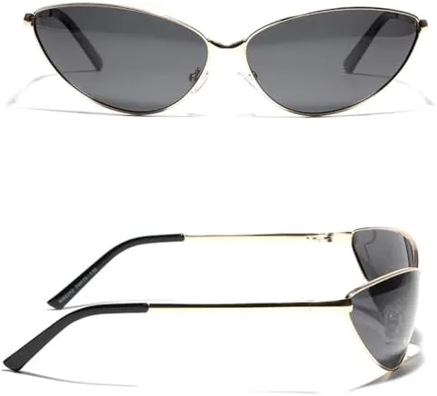 

Солнцезащитные очки унисекс «кошачий глаз» в стиле ретро для женщин, металлическая оправа, мужские зеленые и коричневые солнцезащитные очки MTZJH, Gray Frame