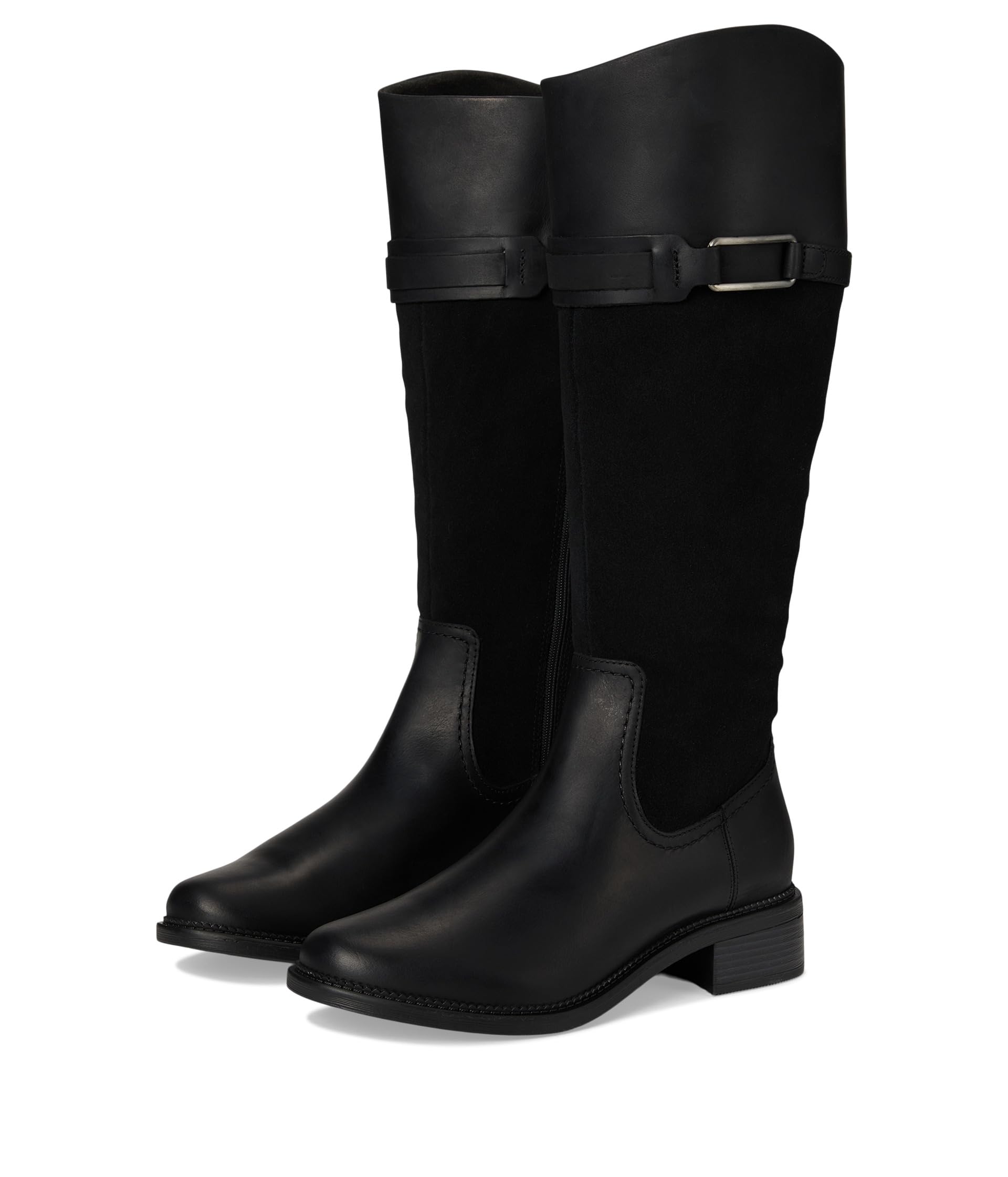 Сапоги женские Clarks Maye Carly высокие комбинированные, черный