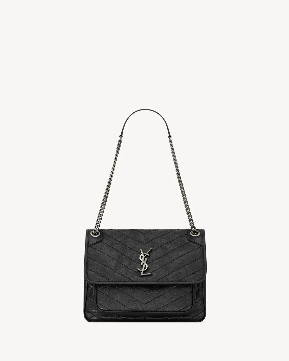 NIKI medium из винтажной кожи SAINT LAURENT, черный