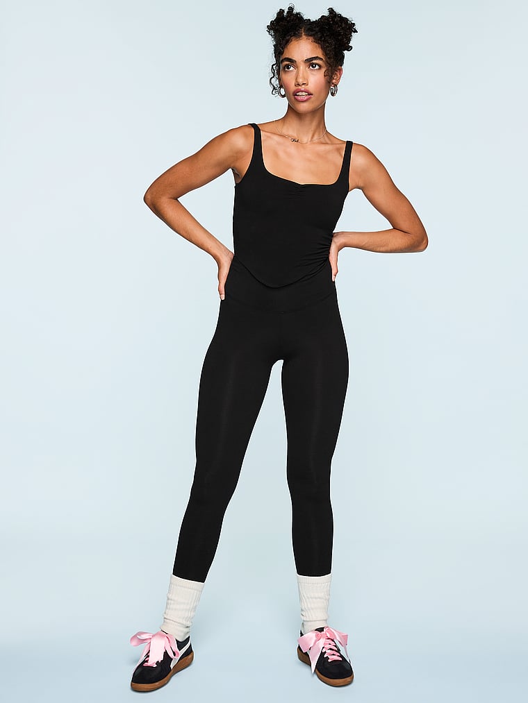 

Хлопковые леггинсы на весь день Pink, classic pure black