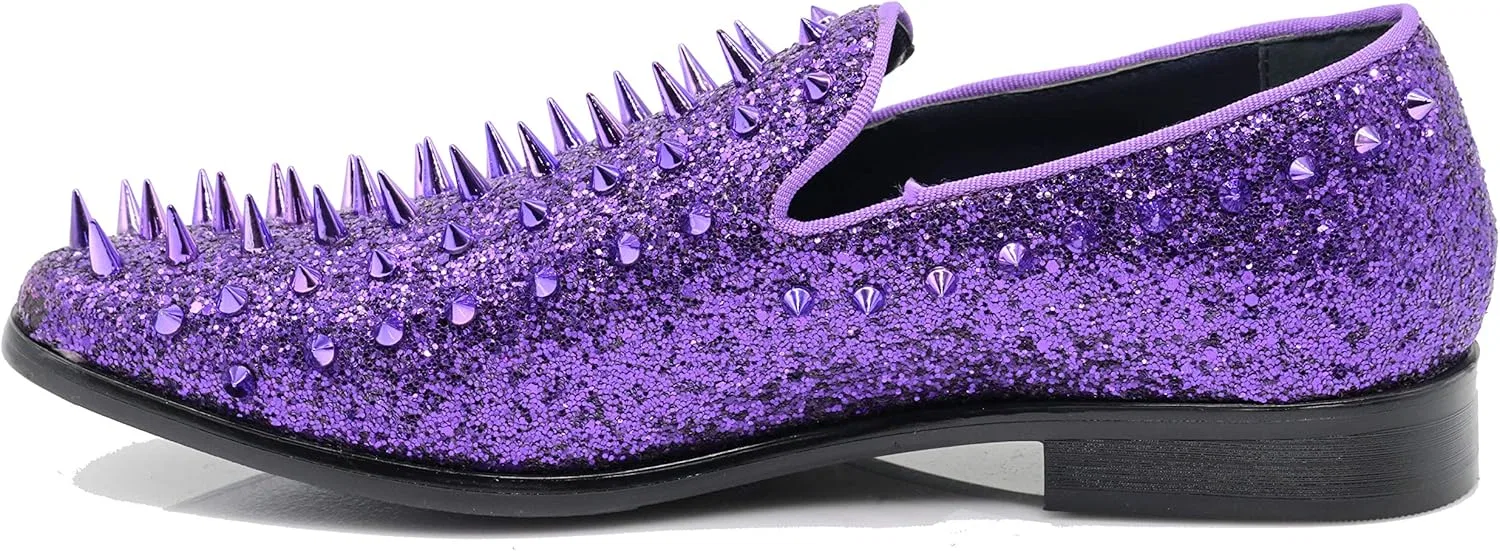 SPK16 Herren Vintage Spike Kleid Лоферы без шнуровки Schuhe Klassische Smoke Kleid Schuhe Enzo Romeo, Purple — фото 4