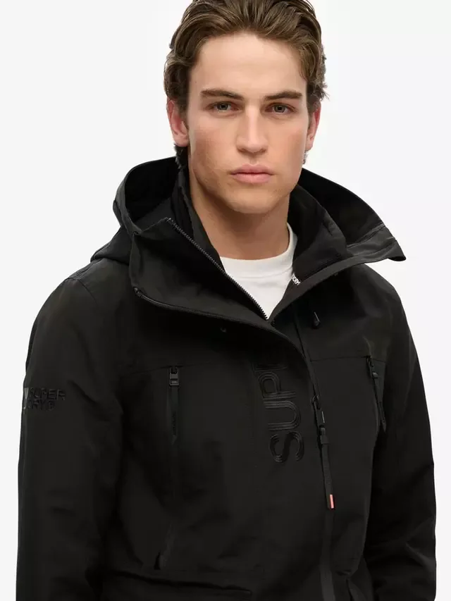 Куртка-ветровка с капюшоном и вышивкой Superdry, Black — фото 4