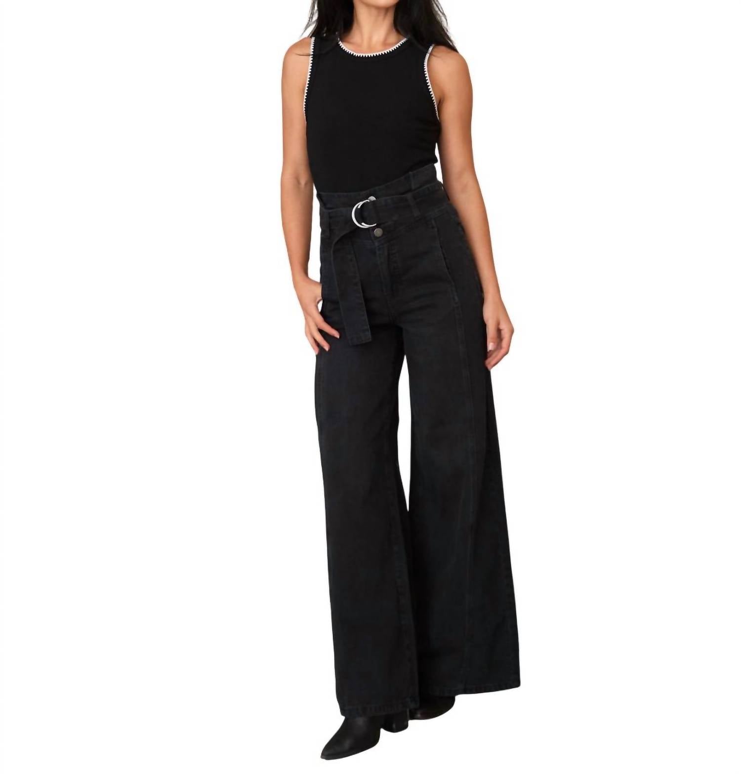 

Джинсы Paperbag Extreme Wide Leg в выстиранном черном цвете Habitual