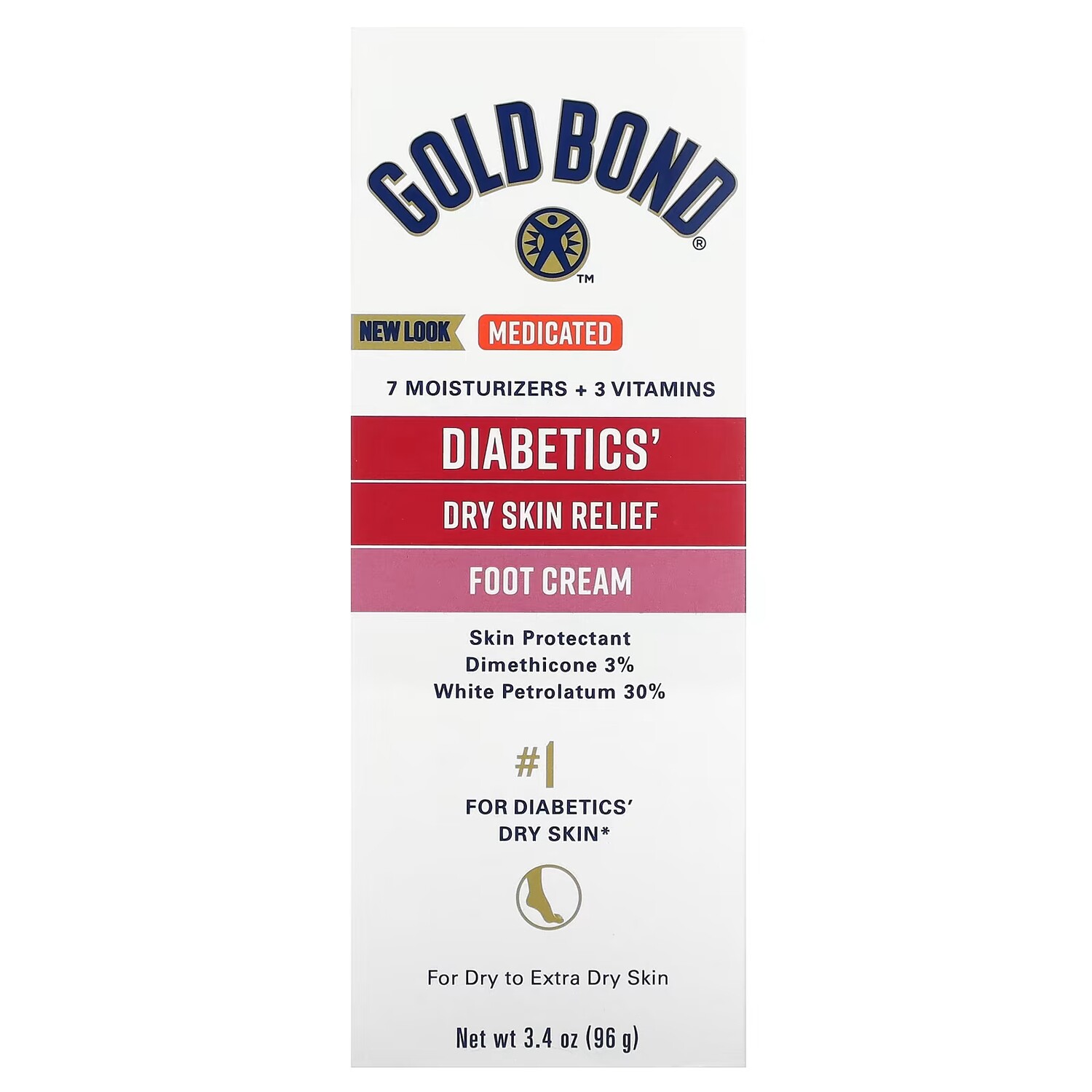 Крем для ног Gold Bond Medicated от сухой кожи для диабетиков, 96 г — фото 2