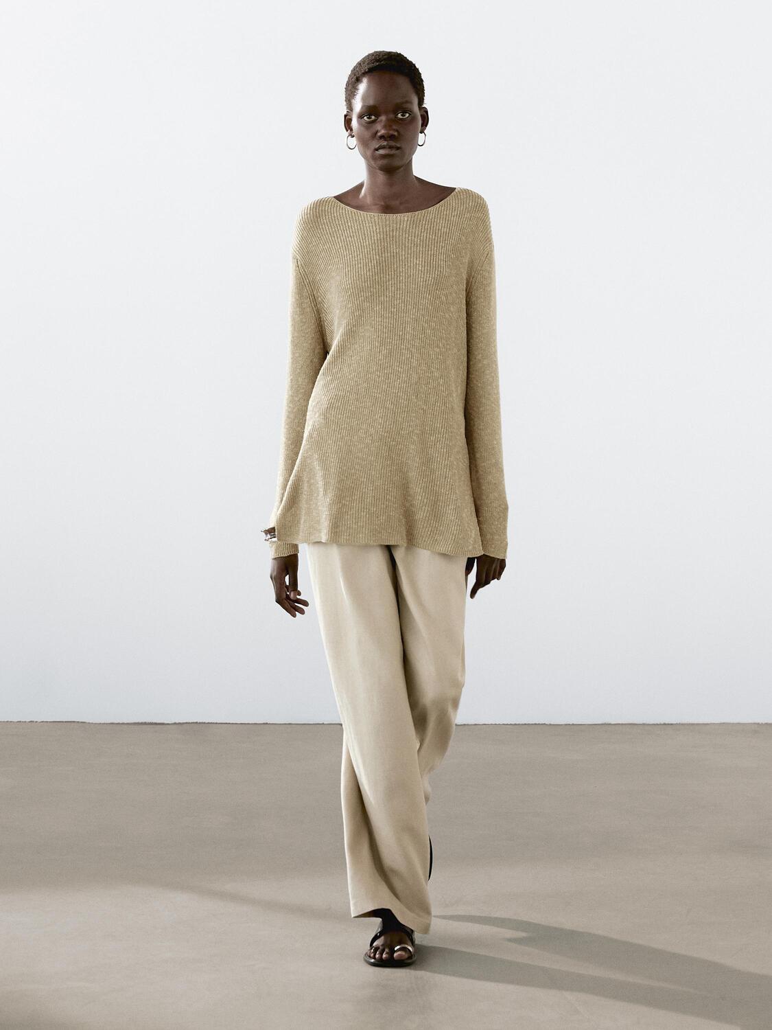 

Трикотажный свитер из хлопковой смеси Massimo Dutti, Greenish