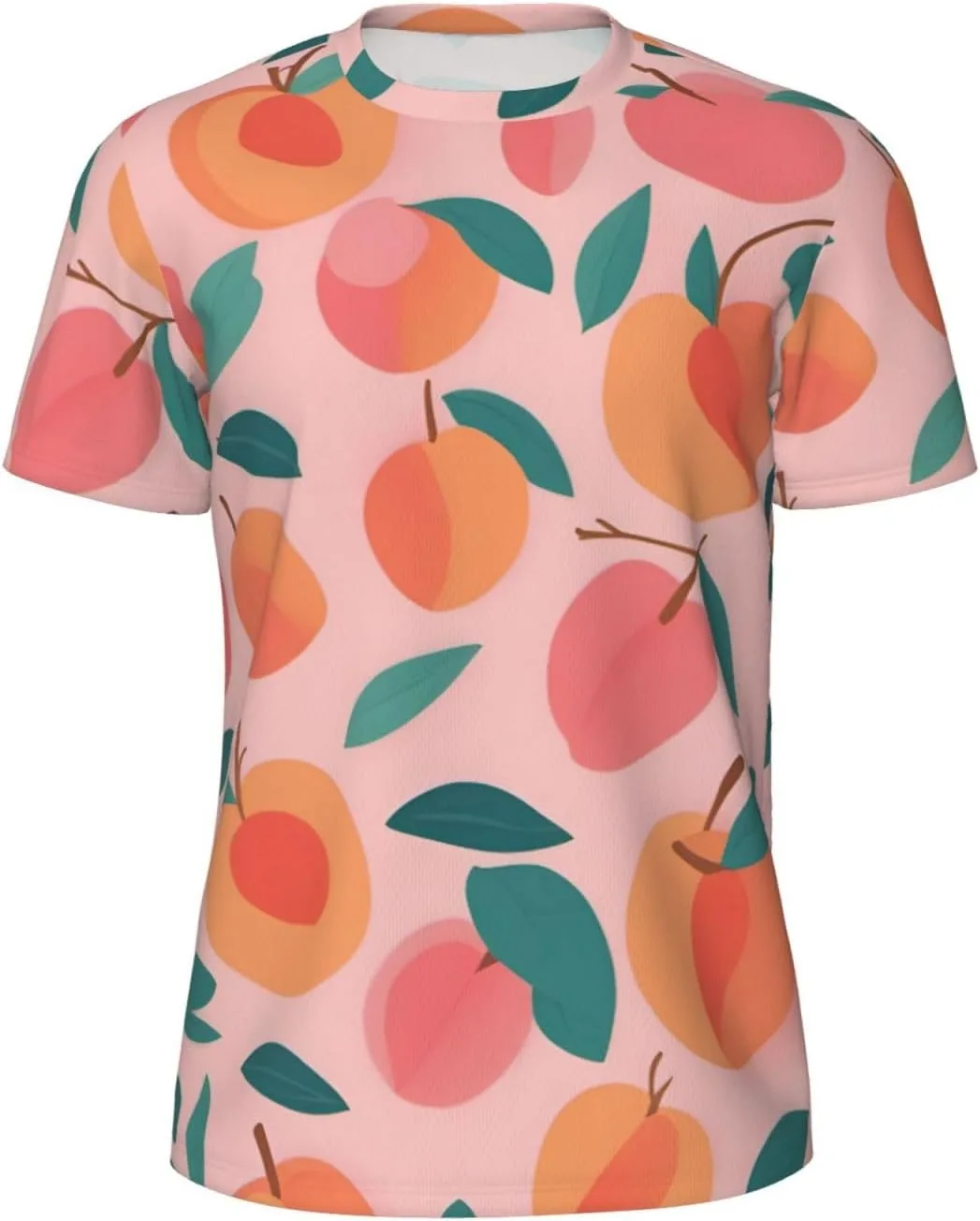 

Футболка мужская летняя с принтом Pink Peach Pattern, легкая и дышащая SDFHU