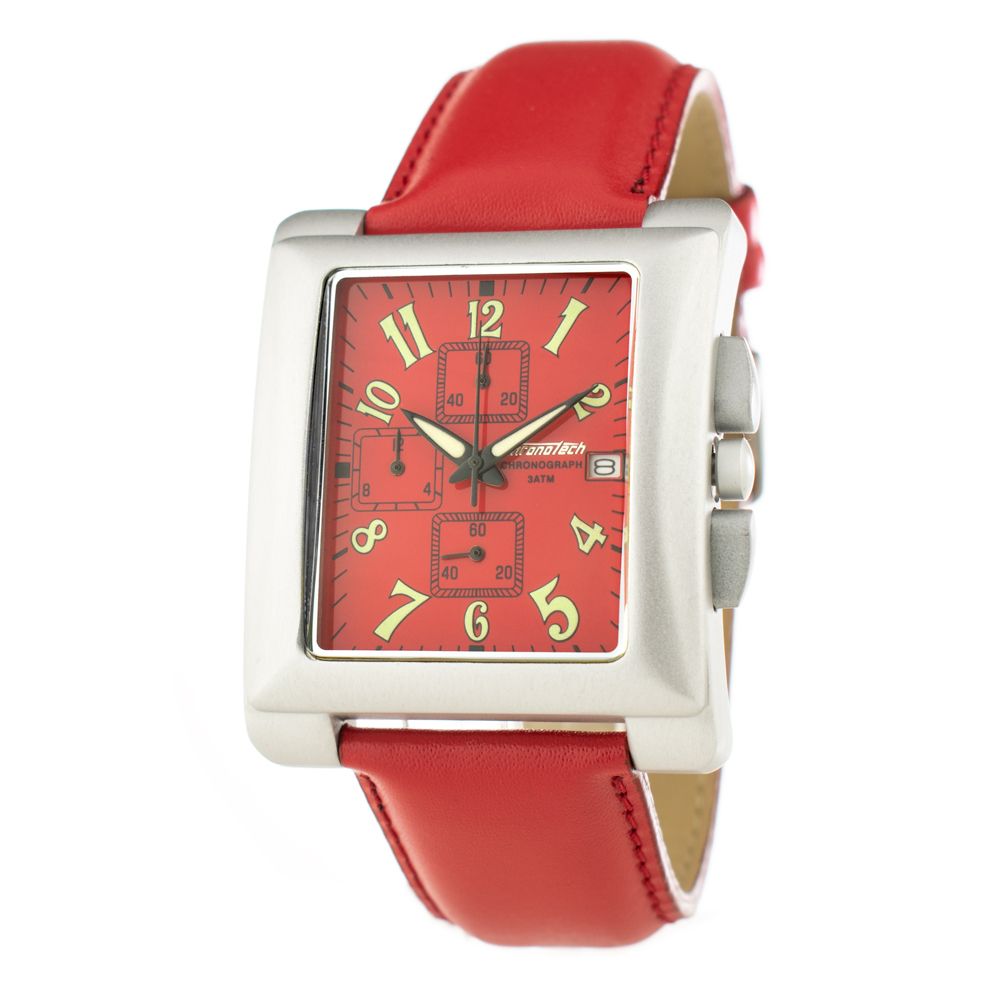 

Красные кожаные часы Chronotech, красный