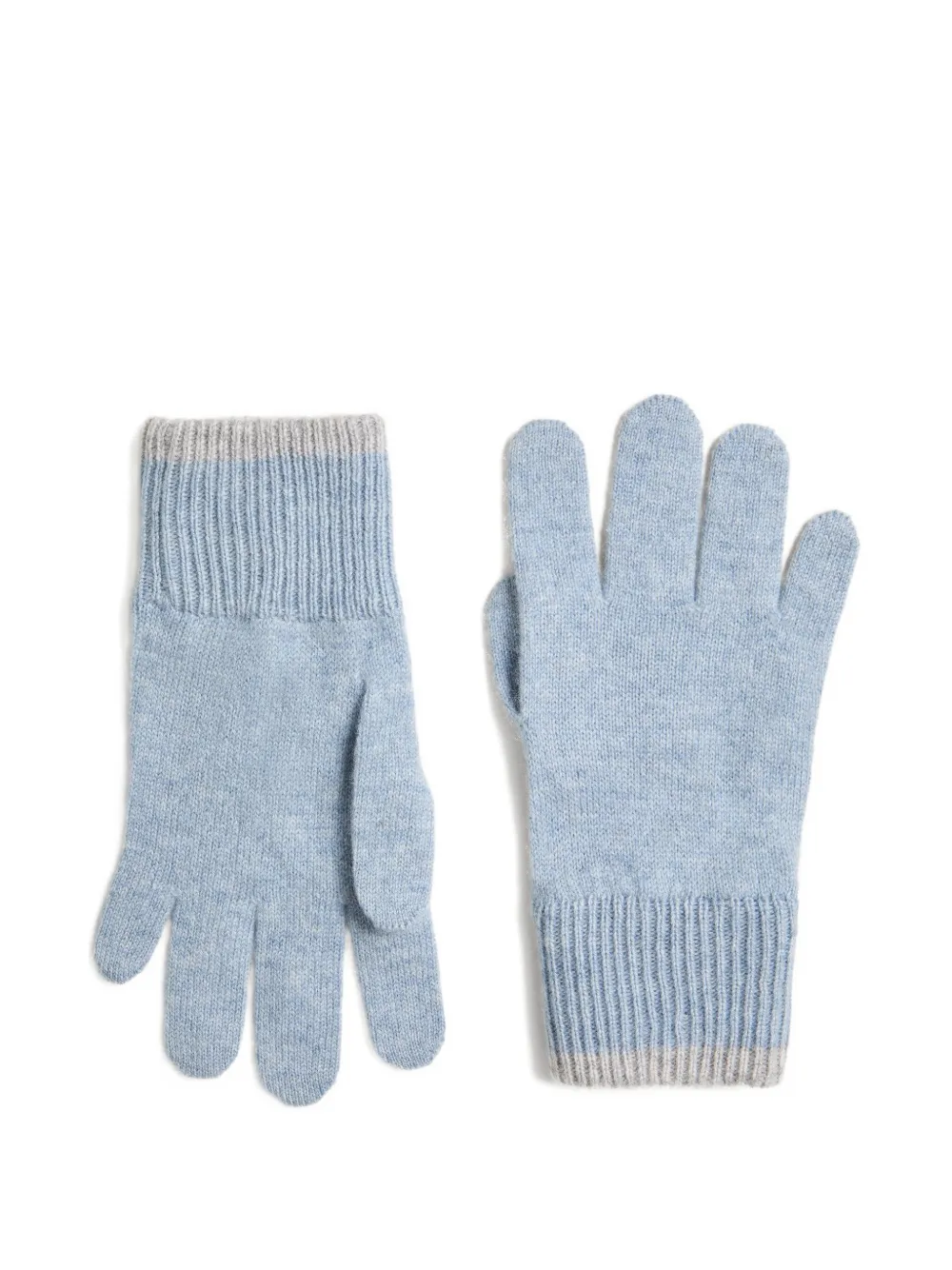 

Перчатки с манжетами в рубчик Brunello Cucinelli Kids, синий