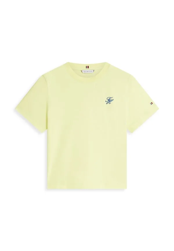 Футболка с вышитым логотипом, круглый вырез, базовая футболка Tommy Hilfiger, Faded Fluro — фото 4