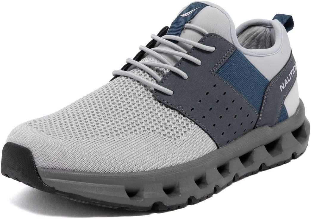 

Мужские кроссовки Nautica для бега, спортивные, модные, с шнуровкой, мягкие для тренировок, тенниса - с амортизацией, дышащие, легкие и удобные, серый