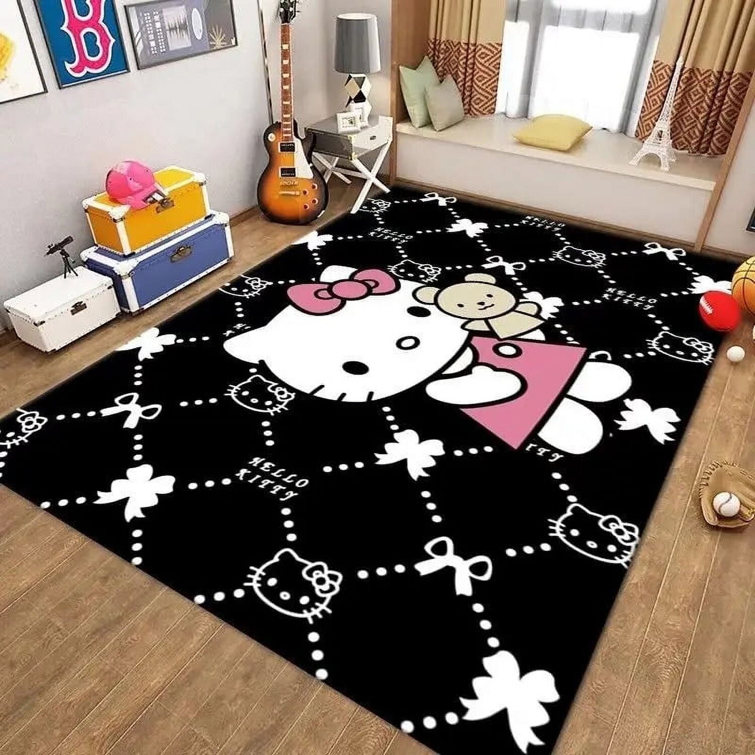 

Ковер с рисунком аниме Sanrio Kawaii Hello Kitty, разноцветный