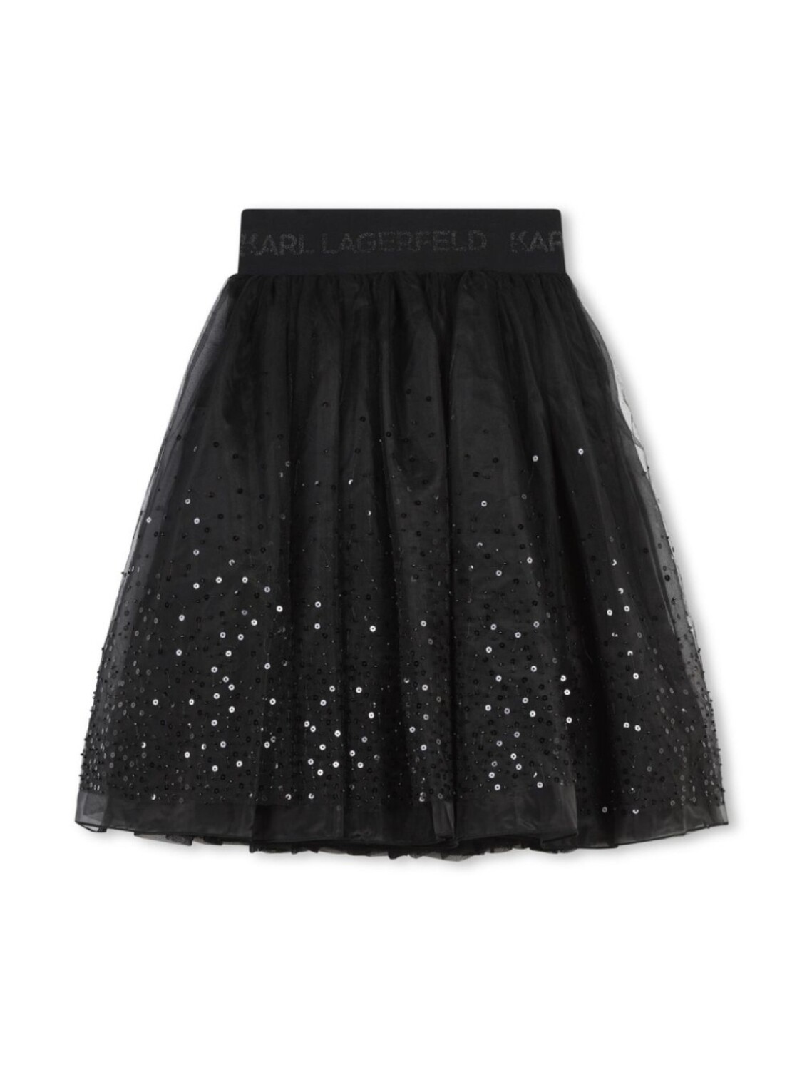 

Karl Lagerfeld Kids юбка из органзы с пайетками, черный