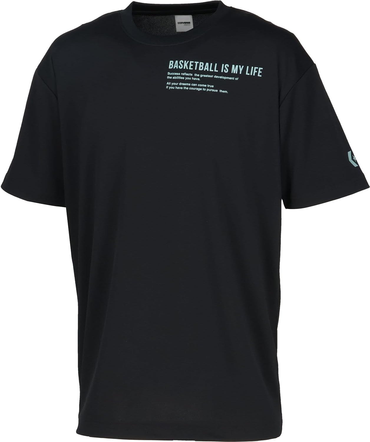

Баскетбольная футболка Converse CB252363 с коротким рукавом и принтом, влагоотводящая, быстросохнущая, унисекс, черный/серый