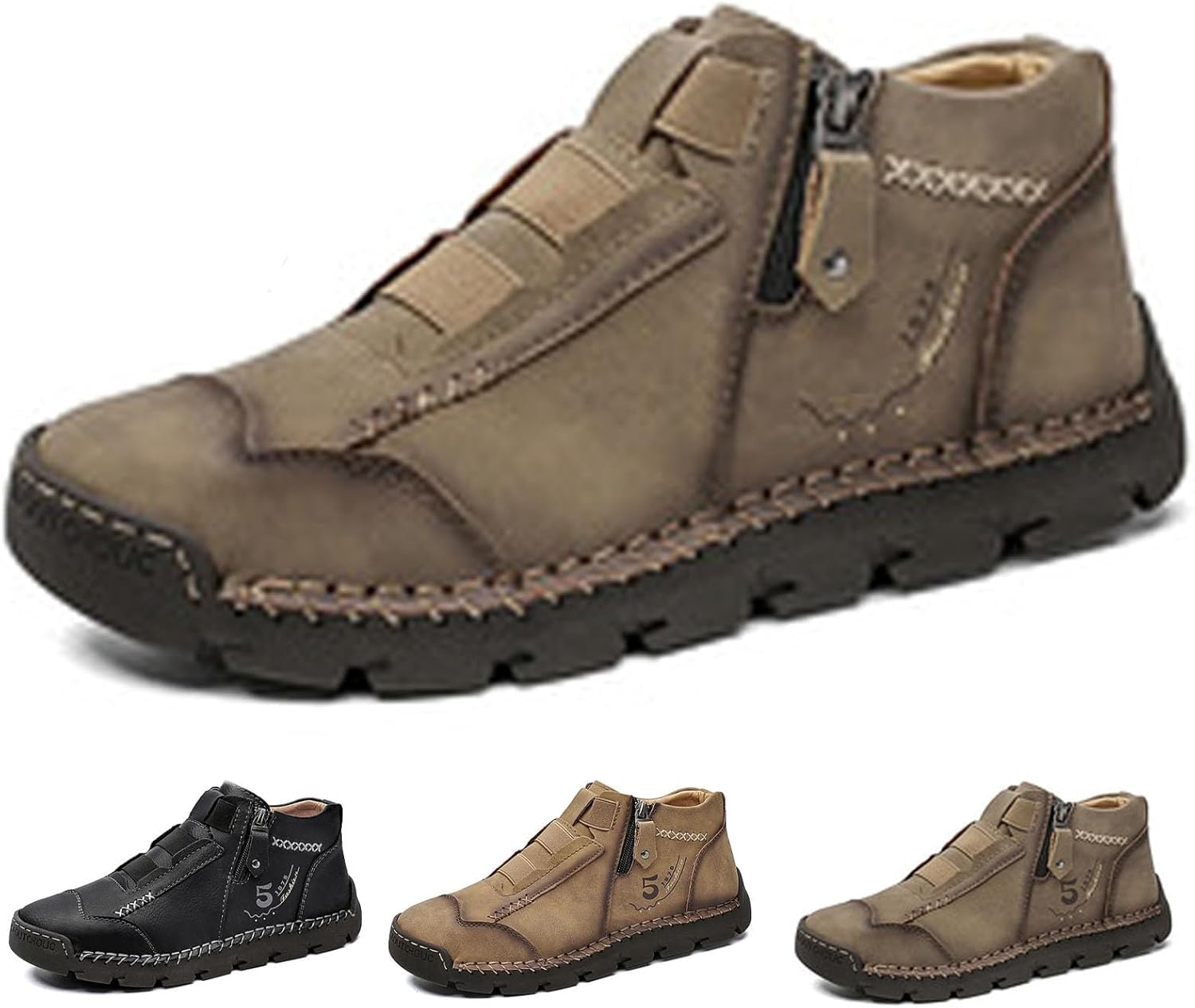 

Мужские кожаные слипоны водонепроницаемые, нескользящие, ортопедические туфли для мужчин и женщин Kfzhiyi, зеленый