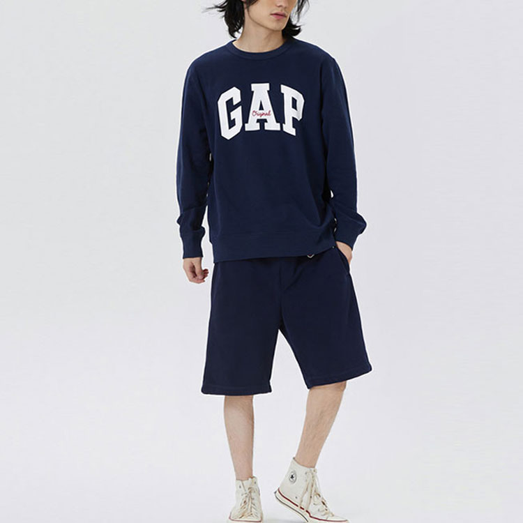 Свитшот Unisex Crew Neck Moderate Regular GAP, butter бежевый — фото 4