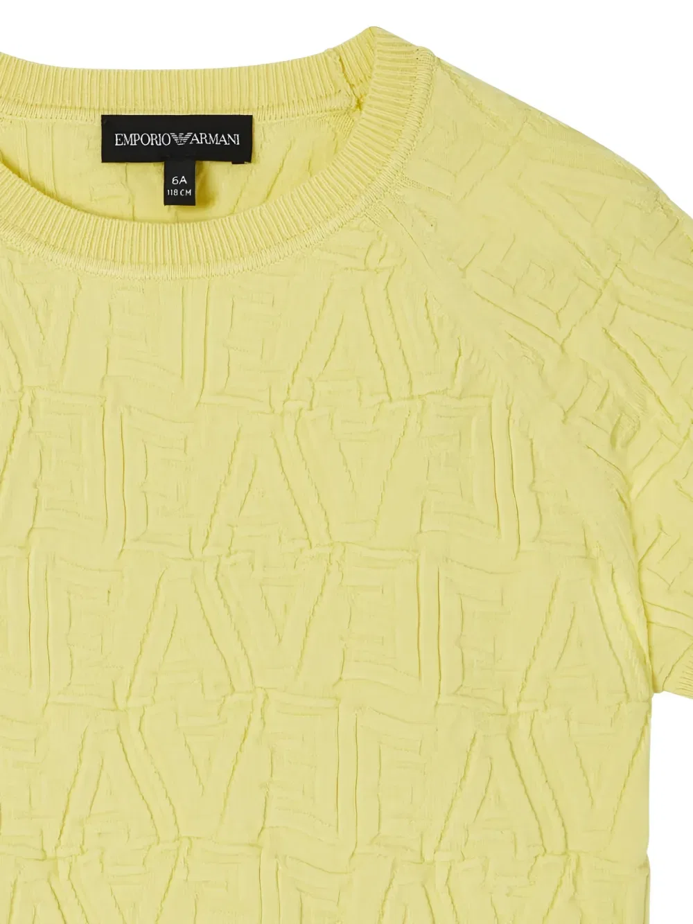 Текстурированная футболка с короткими рукавами Emporio Armani Kids, желтый — фото 3