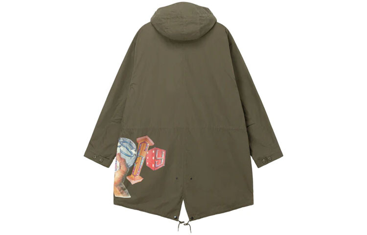 Куртка-парка с графическим принтом Stüssy Stussy, зеленый — фото 3