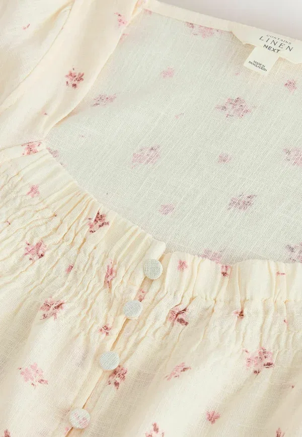 Блуза свободного кроя Next, cream ditsy floral print, кремовый цветочный принт — фото 2