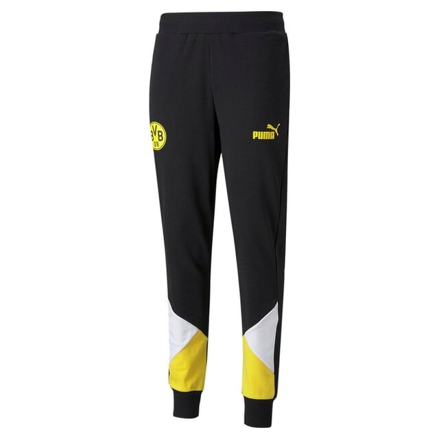 

Черные эластичные мужские футбольные брюки Bvb borussia Dortmund 764320 02 Puma, черный