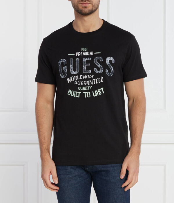 

Футболка Guess Jeans Regular Fit с нашивкой, черный
