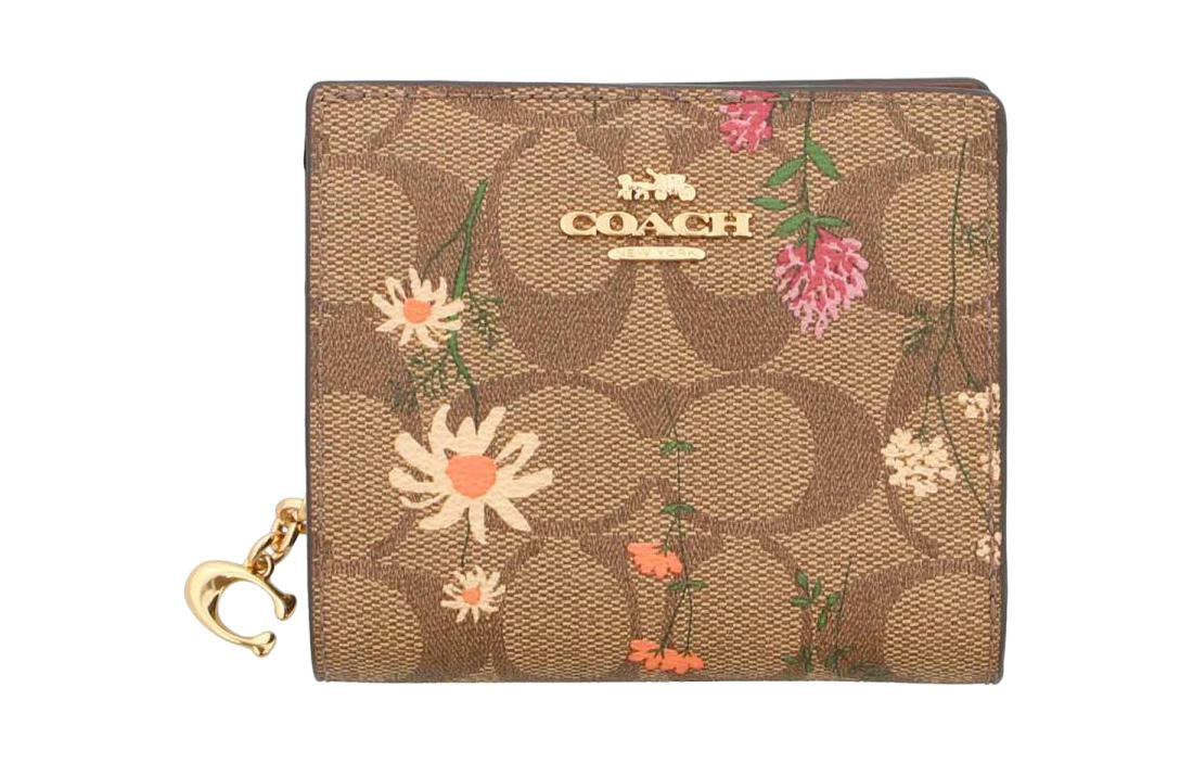 

Мини-кошелек с застежкой-кнопкой, женский, из холста COACH