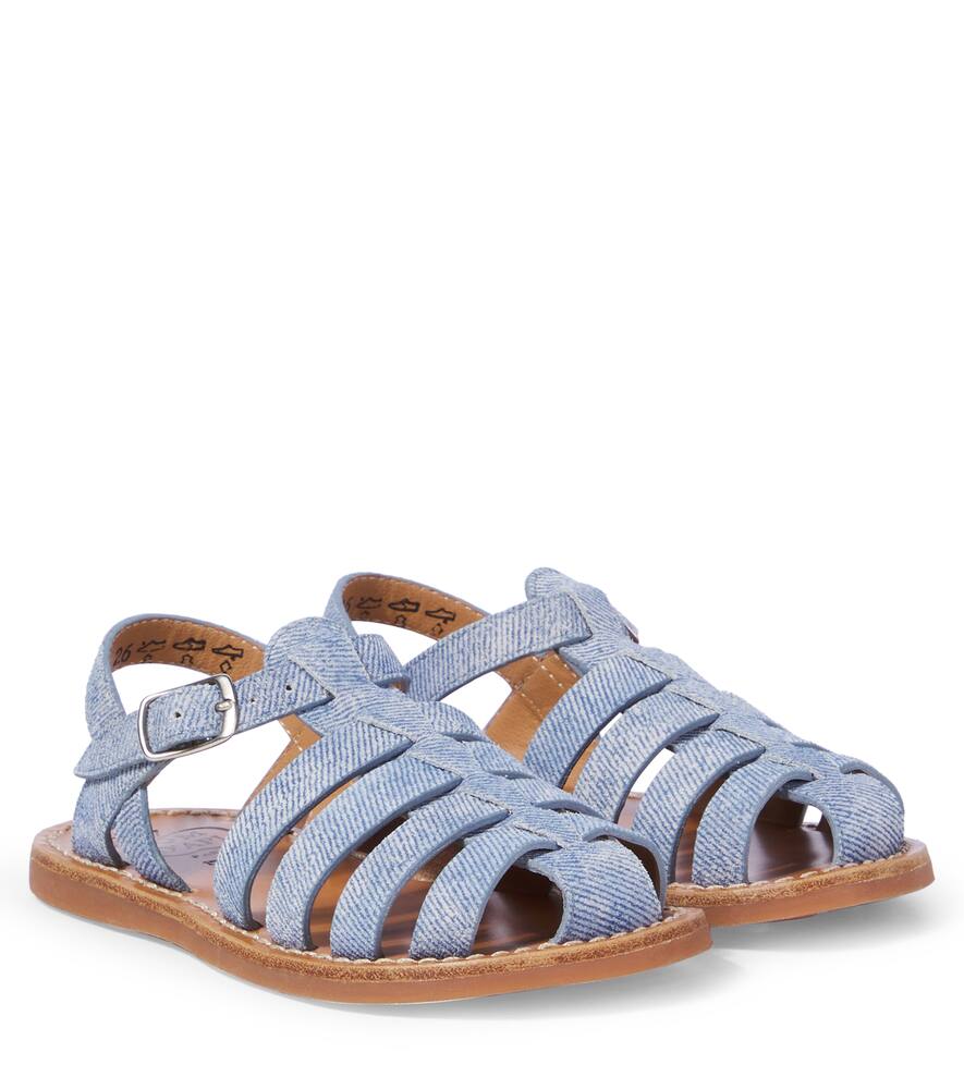 

Пляжные кожаные сандалии с папиным переплетением Pom d'Api, Velours - Alfa Jeans