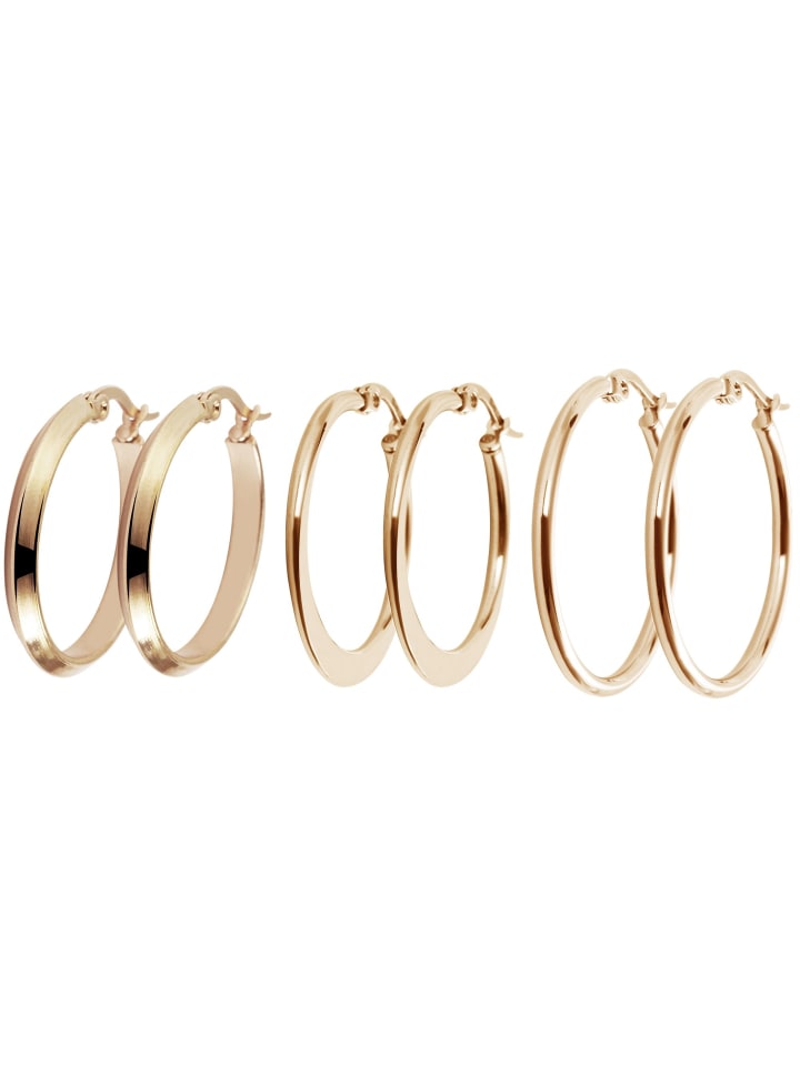 

Adeliás Женские серьги - серьги-кольца из нержавеющей стали в золотом исполнении