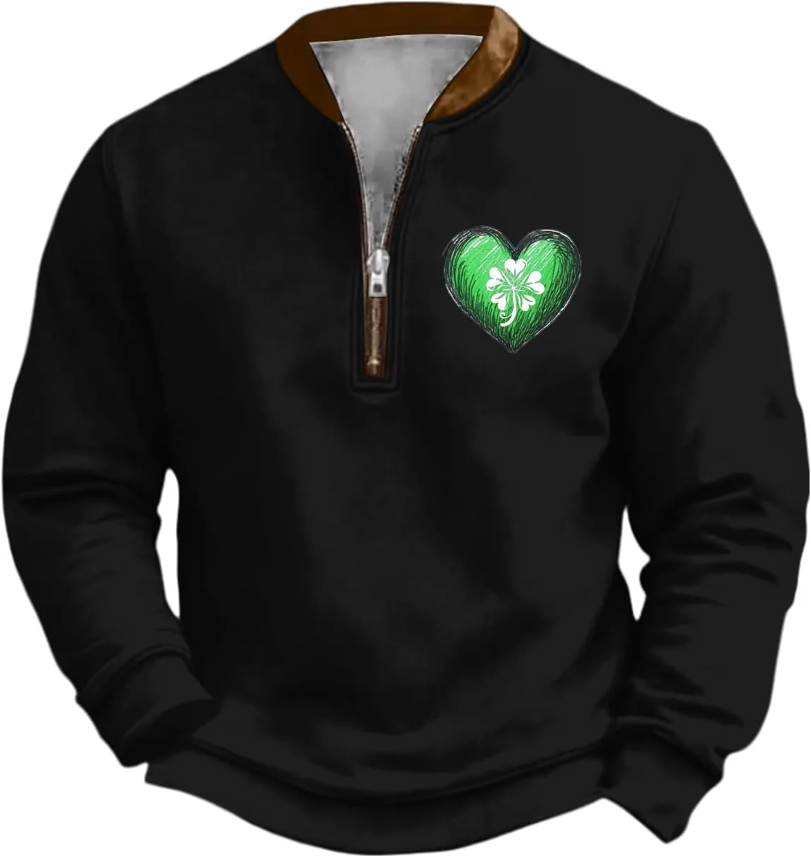 

Свитшот мужской St Patricks Day 2026 Green Crewneck с принтом Shamrock Clover