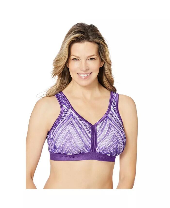 

Бюстгальтер для отдыха больших размеров с застежкой на спине без косточек Comfort Choice, фиолетовый