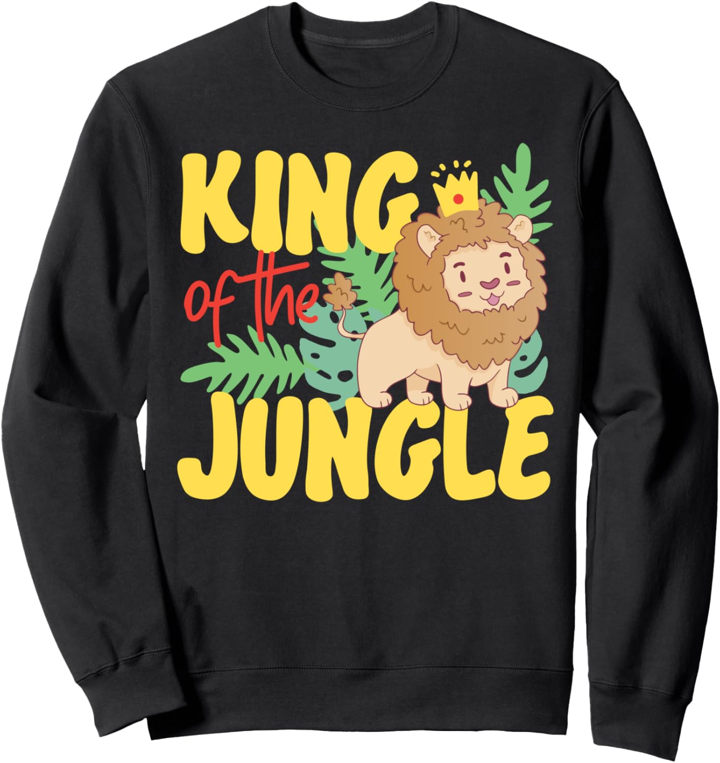 

Толстовка с изображением короны льва-царя джунглей Africa Safari And Wildlife Designs For Kids, черный