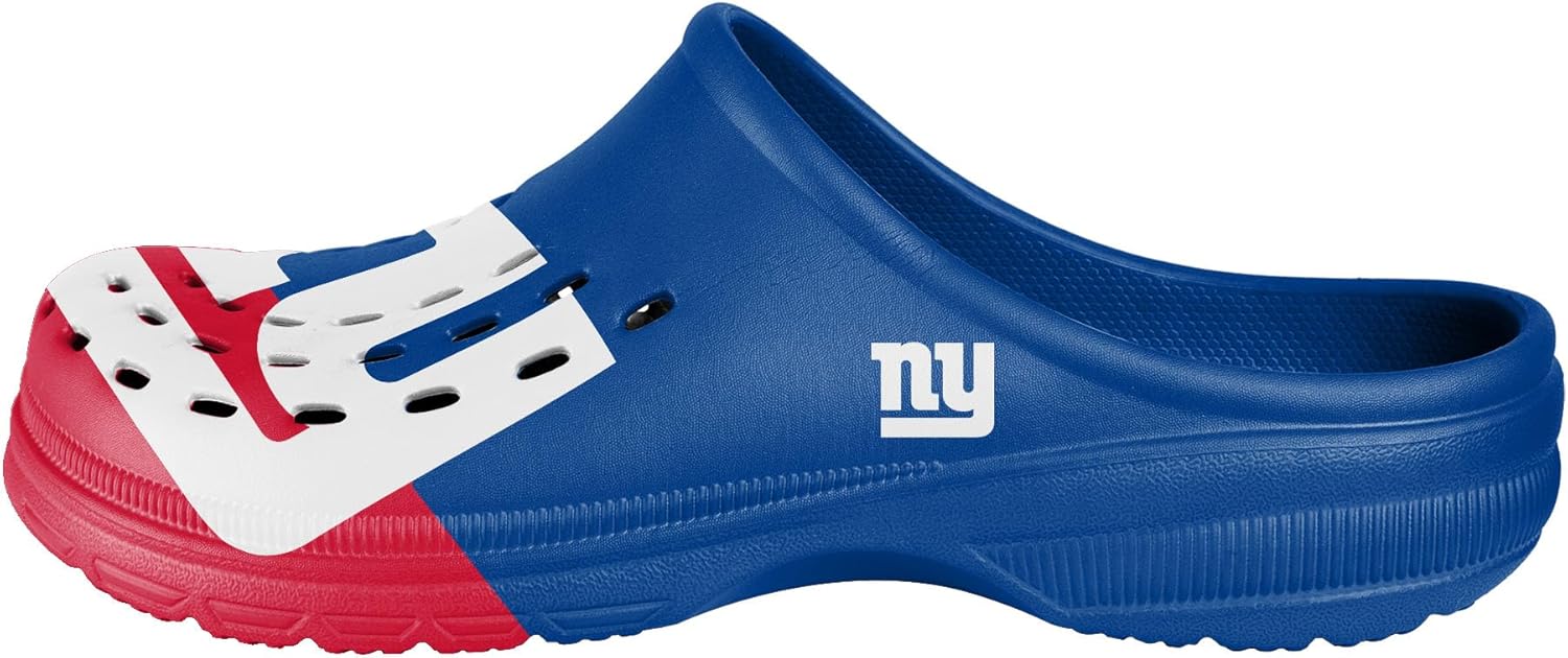 Мужские сабо FOCO NFL с крупным логотипом команды, удобные водонепроницаемые слипоны, New York Giants — фото 3