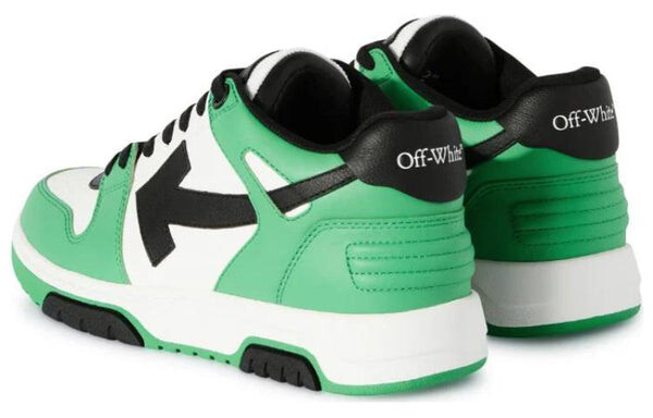 Кроссовки out of office leather sneakers 'neon green black white' Off-White, черный — фото 3