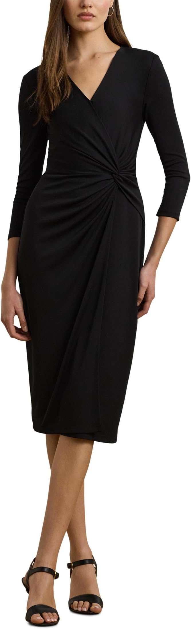 

Платье Lauren Ralph Lauren Twist-Front Jersey Surplice Dress, Black