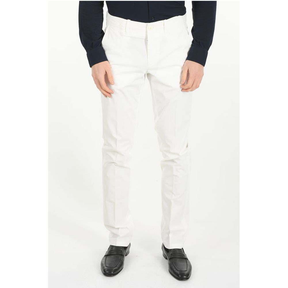

Стрейчевые хлопковые брюки с 5 карманами ID Corneliani, White