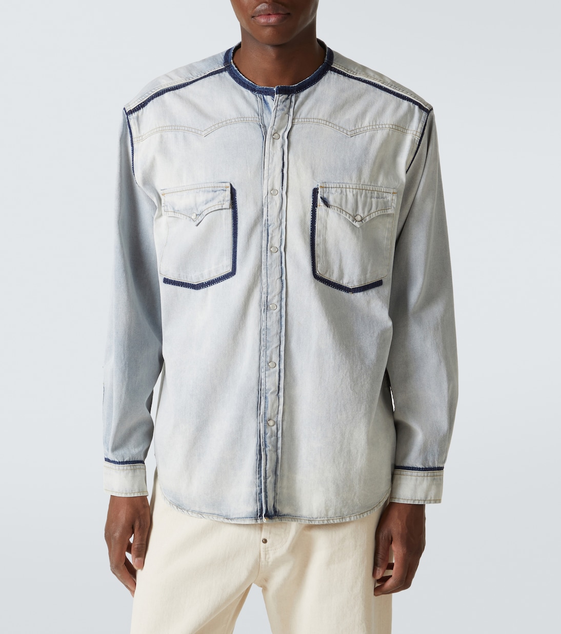 Рубашка из денима с декоративным узором Maison Margiela, Icy Slip — фото 3
