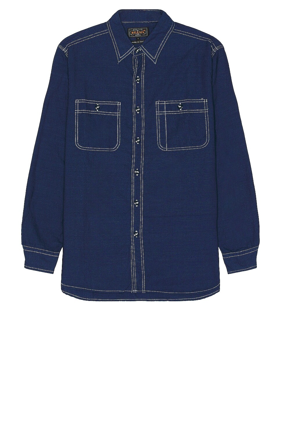 

Рубашка Beams Plus Work Indigo Chambray, индиго