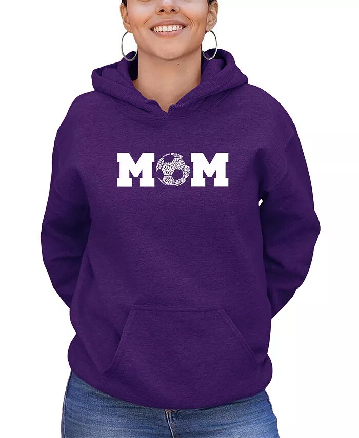 

Женская толстовка с капюшоном Soccer Mom Word Art LA Pop Art, фиолетовый