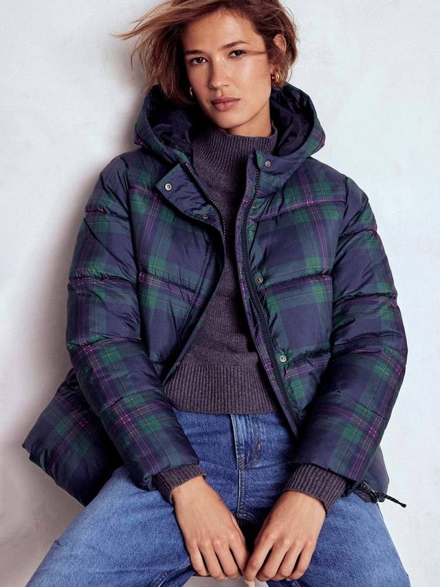 

Утепленная стеганая куртка-пуховик Boden, Navy/Green