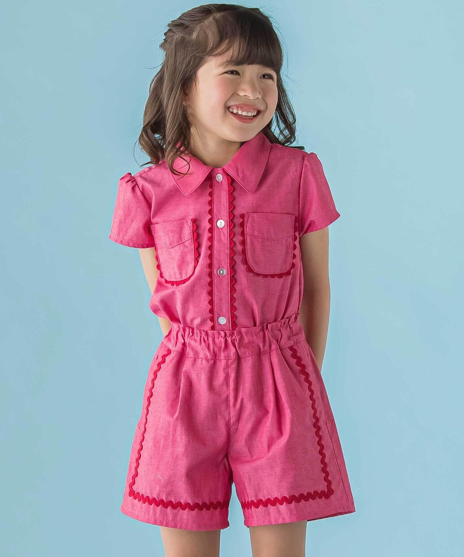 Комплект из комбинезона, блузки и шорт (95-150 см) BeBe Petits Pois Vert, Red