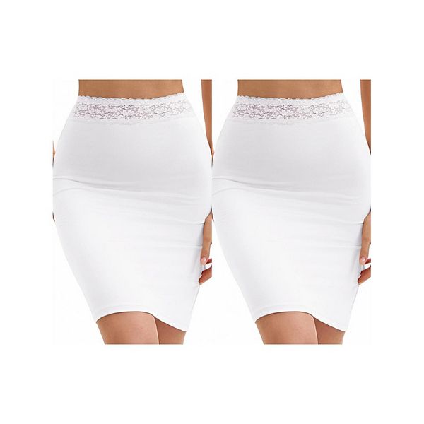 

2 упаковки антистатических полукомбиназонов для женщин с цветочным кружевом на поясе Inspire Chic, White