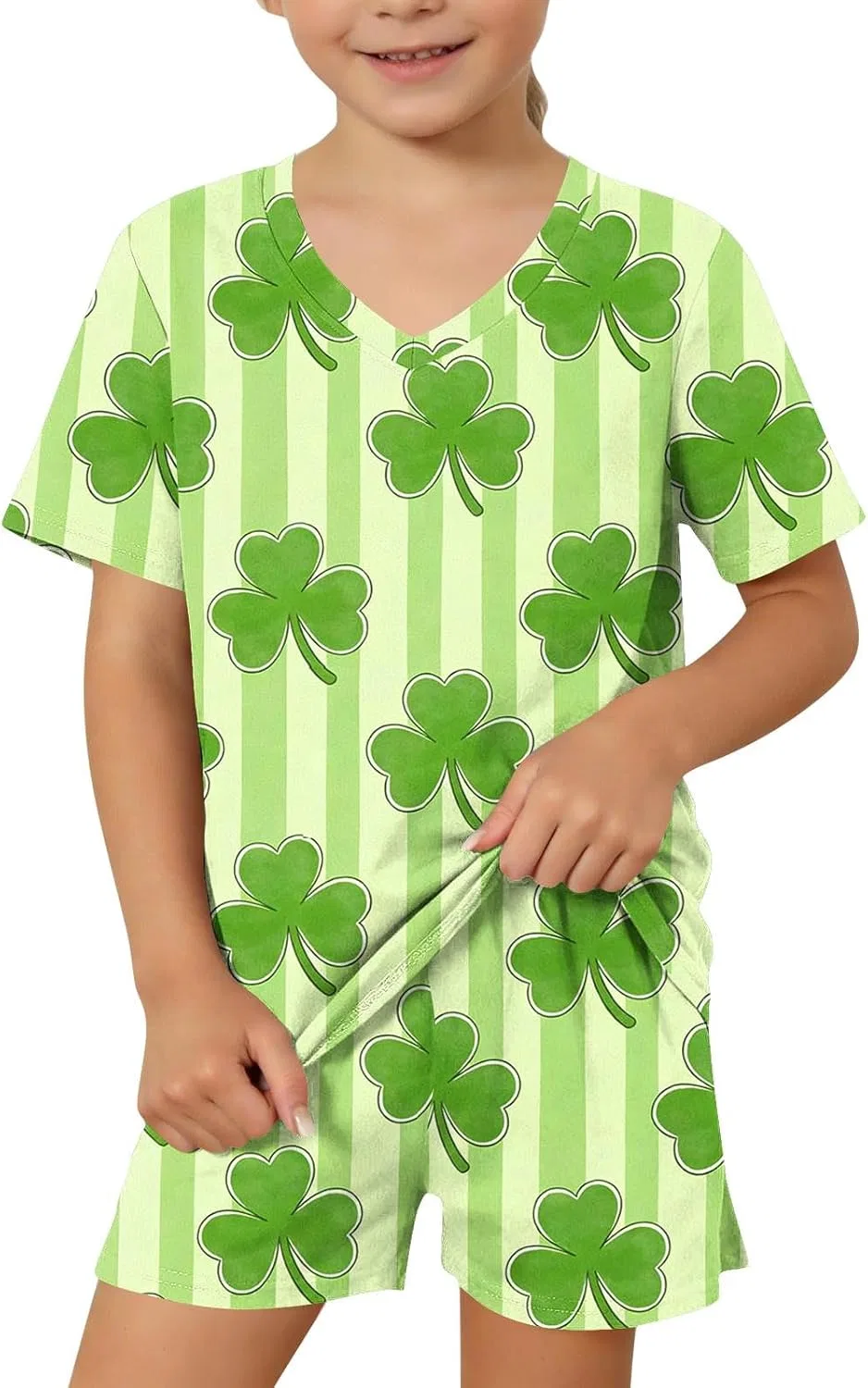 Детский спортивный костюм Zzalalana, 2 предмета: футболка и шорты, Mint Green3 — фото 4