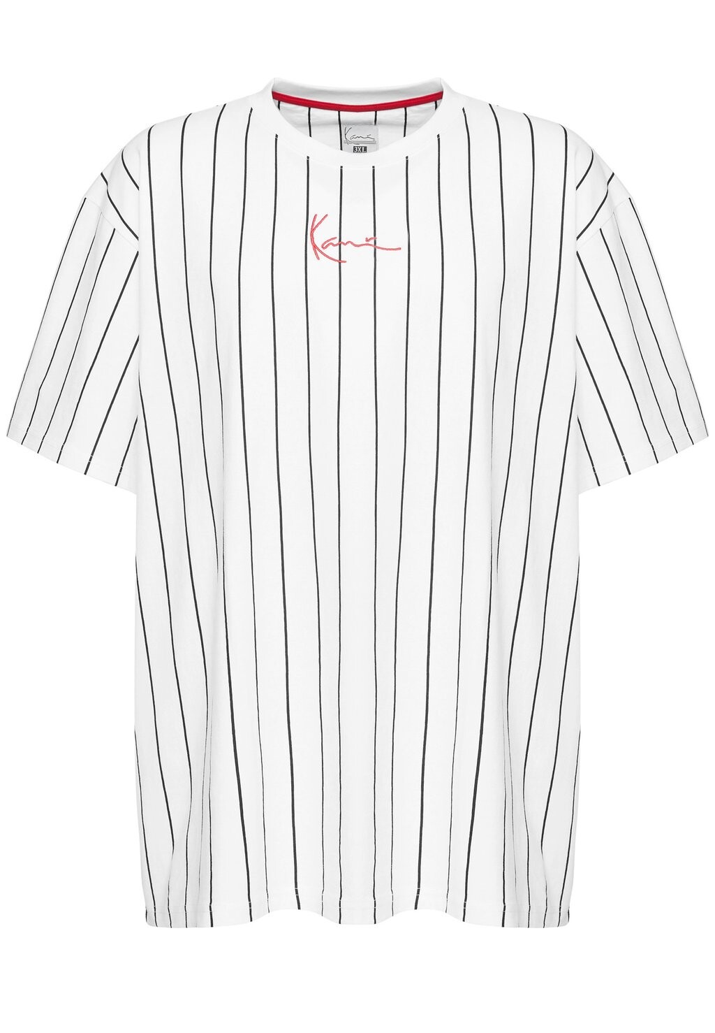 

Футболка с набивным рисунком Small Signature Pinstripe Tee Karl Kani, белая
