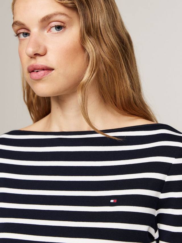 Футболка с вырезом лодочкой в полоску cody Tommy Hilfiger, цвет Desert Sky/Ecru — фото 3